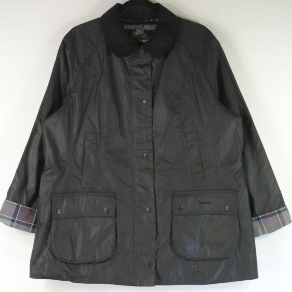 Barbour Beadnell Wax Jacket - Black Women’s US 18 (new without tags)